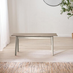 Furniturebox Uk Lynton Small White & Light Grey Wooden Dining Table & 2 Benches - thumbnail 7