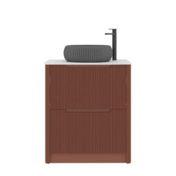 Royal Bathrooms Avenza 800mm Terracotta Clay Floor Standing Countertop Bathroom Vanity Unit 2 Drawer With Milan Black Basin - thumbnail 6
