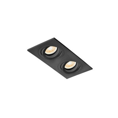 Luminosa Lighting Luminosa Rad Tiltable Black Recessed Downlight Square 2X Gu10 - image 1