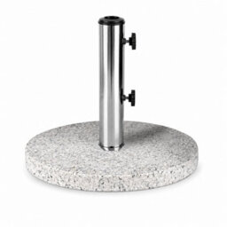 Billtix 20Kg Granite Parasol Base Stand Heavy Duty Garden Umbrella Holder With Dual Knobs For 35-48mm Poles White