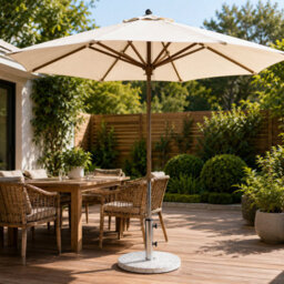 Billtix 20Kg Granite Parasol Base Stand Heavy Duty Garden Umbrella Holder With Dual Knobs For 35-48mm Poles White - thumbnail 5