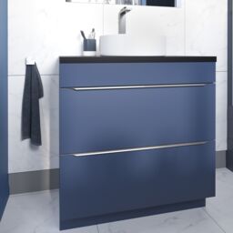 GoodHome Imandra Matt Blue Freestanding Bathroom Cabinet (H) 820mm (W) 800mm - thumbnail 5
