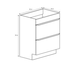 GoodHome Imandra Matt Blue Freestanding Bathroom Cabinet (H) 820mm (W) 800mm - thumbnail 3