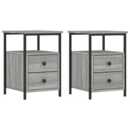 Berkfield Bedside Cabinets 2 Pcs Grey Sonoma 34X35.5X50 Cm Engineered Wood - thumbnail 2