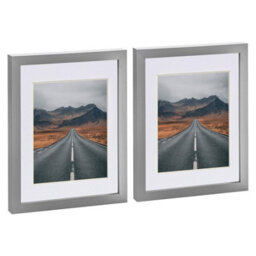 "Nicola Spring Photo Frames With 5"" X 7"" Mount - 8"" X 10"" - Grey/white - Pack Of 2" - thumbnail 1