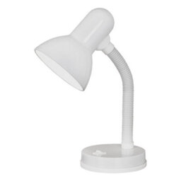 Adjustable White Steel Table Lamp With E27 Bulb Holder And Rocker Switch - thumbnail 1
