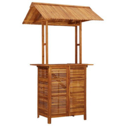 Berkfield Outdoor Bar Table With Rooftop 122X106X217 Cm Solid Acacia Wood - thumbnail 2