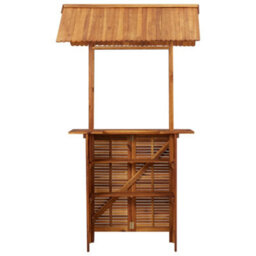 Berkfield Outdoor Bar Table With Rooftop 122X106X217 Cm Solid Acacia Wood - thumbnail 4