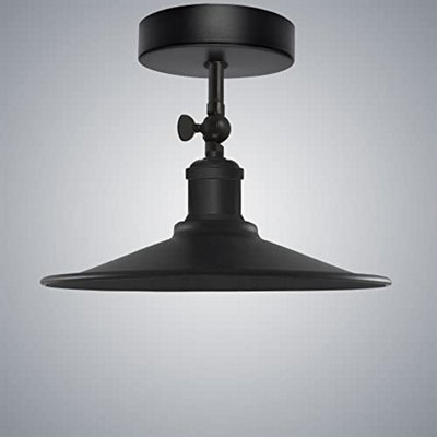 Vintage Ceiling Lights For Living Room Black Industrial 22Cm Adjustable Metal Semi Flush Mount Lighting Fixtures - image 1