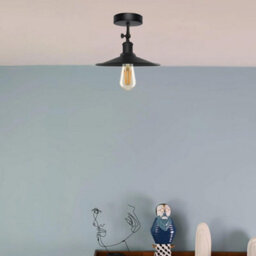 Vintage Ceiling Lights For Living Room Black Industrial 22Cm Adjustable Metal Semi Flush Mount Lighting Fixtures - thumbnail 7