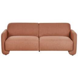 Beliani Sofa 3 Seater Saland Fabric Golden Brown - thumbnail 1