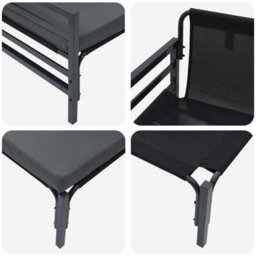 Berkfield Outdoor Furniture With Cushion 2 Pcs Anthracite Steel - thumbnail 9