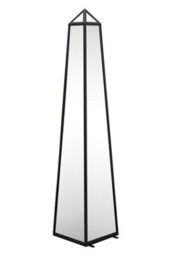 Mirroroutlet The Obelisk Black Metal Edged Mirrored Ornament 100Cm X 20Cm X 20Cm - thumbnail 2