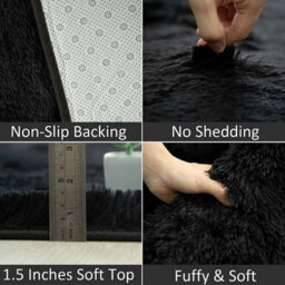 Fluffy Soft Milky White Carpet Large Shaggy Rug Anti-Slip Bedroom Living Room Floor Mats 60X120Cm - thumbnail 6