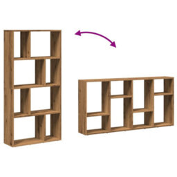 Berkfield Bookcase Artisian Oak 60X20X120 Cm Engineered Wood - thumbnail 8