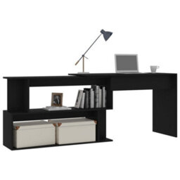 Berkfield Corner Desk Black 200X50X76 Cm Engineered Wood - thumbnail 3