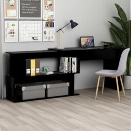 Berkfield Corner Desk Black 200X50X76 Cm Engineered Wood - thumbnail 1