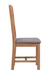 Buttercup Farm Bologna Painted Pair Of Washed Oak Dining Chairs - Grey Fabric Seat - D48 X W66 X H109 Cm - thumbnail 3