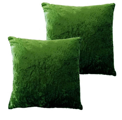 Crushed Velvet Cushion Cover In Emerald Green