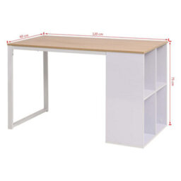 Berkfield Writing Desk 120X60X75 Cm Oak And White - thumbnail 7