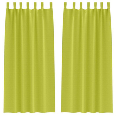 Berkfield Modern Curtains With Curtains 2 Pcs Apple Green Polyester
