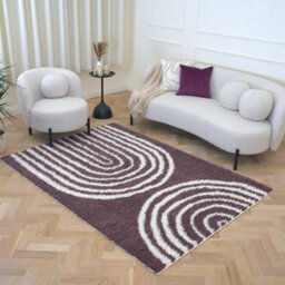 The Rugs Moodi Shaggy Purple Velvetine Rug Runner Scandinavian Thick High Pile For Living Rooms, Bedrooms, Hallways, Kitchens - thumbnail 8