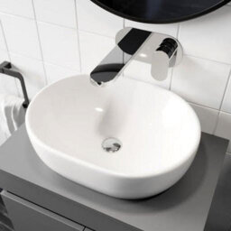 Affine Bathroom Cloakroom Vanity Unit Wall Mounted Countertop Basin White Gloss 600mm - thumbnail 6