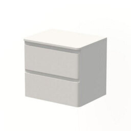 Affine Bathroom Cloakroom Vanity Unit Wall Mounted Countertop Basin White Gloss 600mm - thumbnail 3