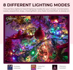 Globrite 10M 100 Led Fairy Lights Multi Colour Plug In Indoor Outdoor String Lights With 8 Modes - thumbnail 6