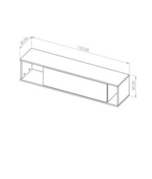 Arte Querty 06 Wall Shelf In Black Matt - Modern Storage With A Bold Aesthetic - W1350mm X H300mm X D300mm - thumbnail 2