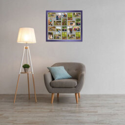AK Frames 80X70Cm Purple Modern Multi Photo Frame With Silver Mount - Holds 20 Apertures (18X) 6X4, (2X) 4X4 Photos - thumbnail 3