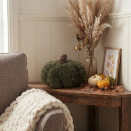 Garden Greatness Green Pumpkin Shaped Decorative Cushion - thumbnail 2