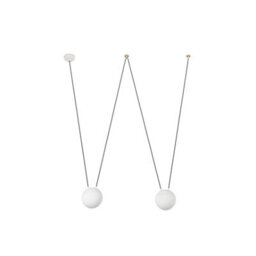 Luminosa Lighting Luminosa Mine 2 Light Ceiling Pendant White, Wood, E27 - thumbnail 1
