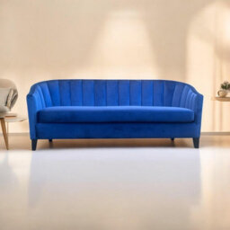 Minster 3 Seater Sofa - Velvet - L74 X W189 X H80 Cm - Blue - thumbnail 3