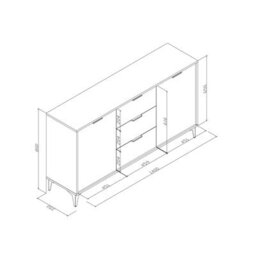 Sideboard 140Cm Modern Luxury Tv Unit Stand - White High Gloss - thumbnail 2