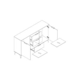 Sideboard 140Cm Modern Luxury Tv Unit Stand - White High Gloss - thumbnail 7