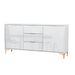 Sideboard 140Cm Modern Luxury Tv Unit Stand - White High Gloss - thumbnail 6