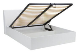 Arte White Gloss Eu Super King Ottoman Bed - Effortless Hydraulic Lift & Plush Headboard - thumbnail 8