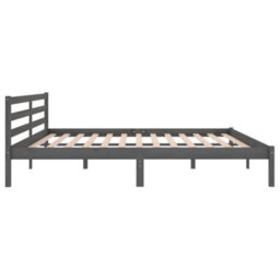 Berkfield Day Bed Solid Wood Pine 200X200 Cm Super King Grey - thumbnail 5