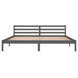 Berkfield Day Bed Solid Wood Pine 200X200 Cm Super King Grey - thumbnail 4