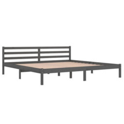 Berkfield Day Bed Solid Wood Pine 200X200 Cm Super King Grey - thumbnail 3