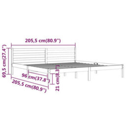 Berkfield Day Bed Solid Wood Pine 200X200 Cm Super King Grey - thumbnail 8