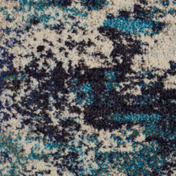 Ivory/teal/blue Modern Easy To Clean Abstract Graphics Rug For Dining Room -66Cm X 305Cm (Runner) - thumbnail 8