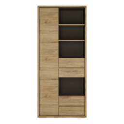 Furniture To Go Shetland Tall Wide 1 Door 4 Drawer Bookcase - thumbnail 2