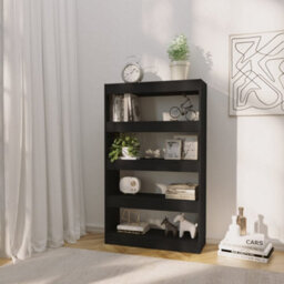 Berkfield Book Cabinet/room Divider Black 80X30X135 Cm Engineered Wood - thumbnail 3