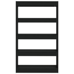Berkfield Book Cabinet/room Divider Black 80X30X135 Cm Engineered Wood - thumbnail 5