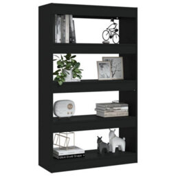 Berkfield Book Cabinet/room Divider Black 80X30X135 Cm Engineered Wood - thumbnail 4