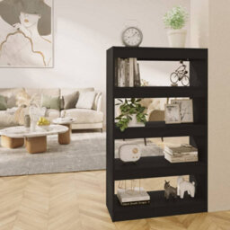 Berkfield Book Cabinet/room Divider Black 80X30X135 Cm Engineered Wood