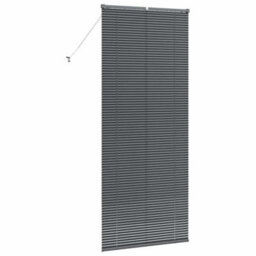 Berkfield Window Blind With Curtains Manual Dark Grey Aluminium - thumbnail 7