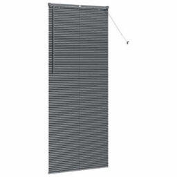 Berkfield Window Blind With Curtains Manual Dark Grey Aluminium - thumbnail 5